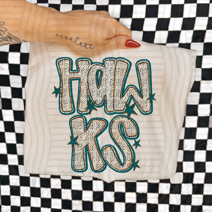 Teal Dotty DTF Print