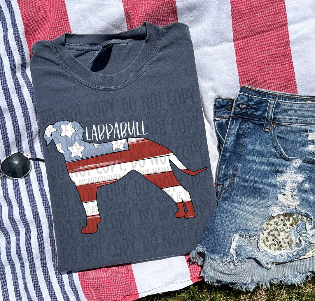 Patriotic Dog Designs White Text DTF Print