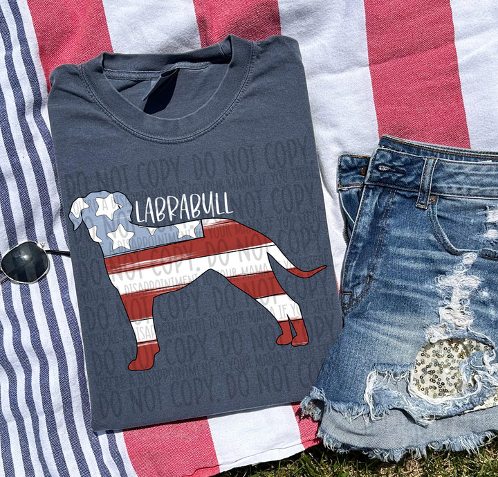 Patriotic Dog Designs White Text DTF Print