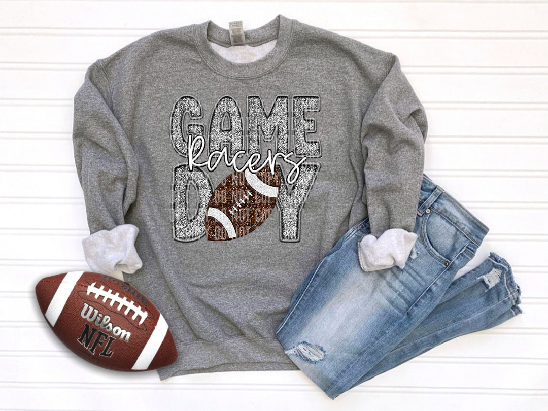 Grey Football DTF Print