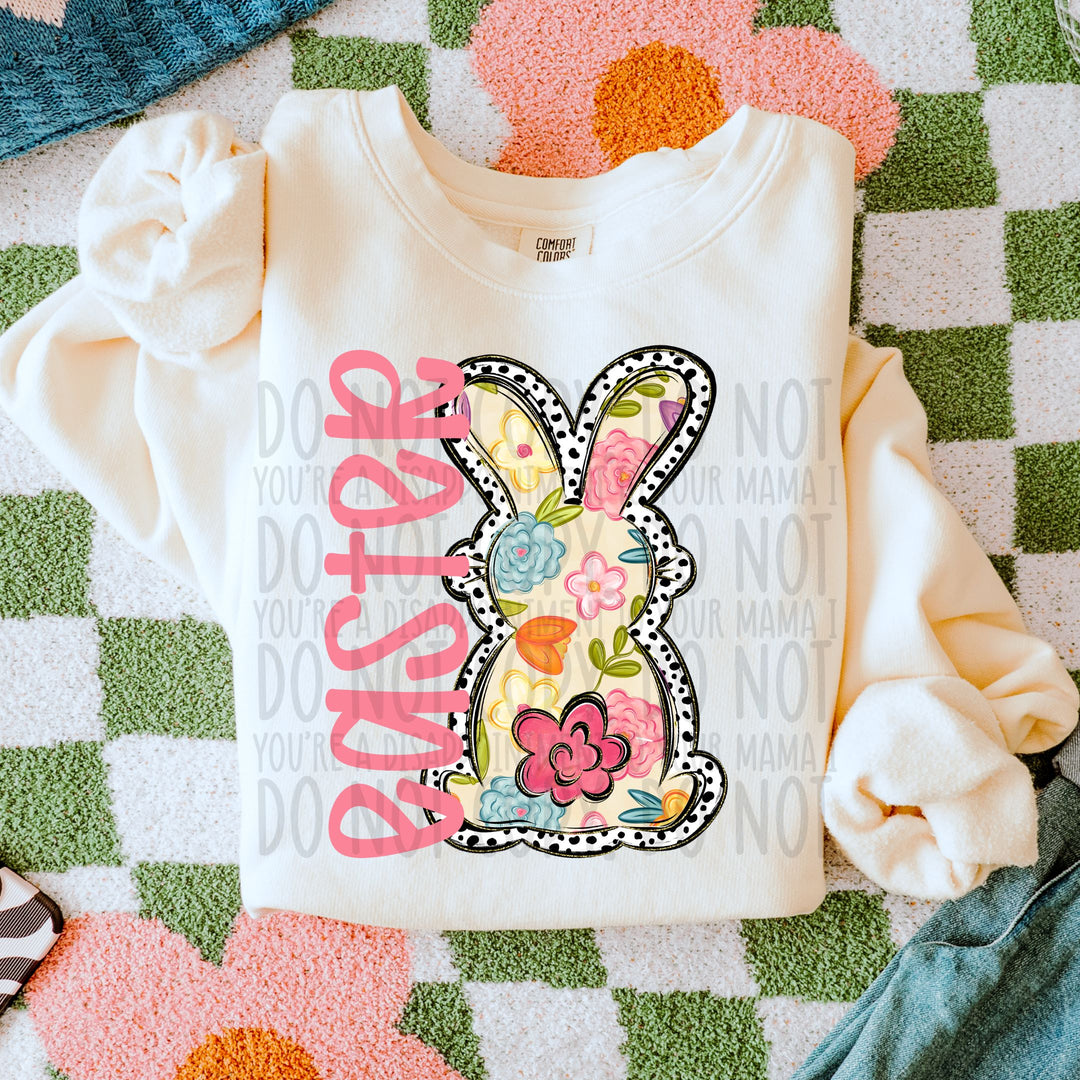 Easter Doodle Bunny DTF Print