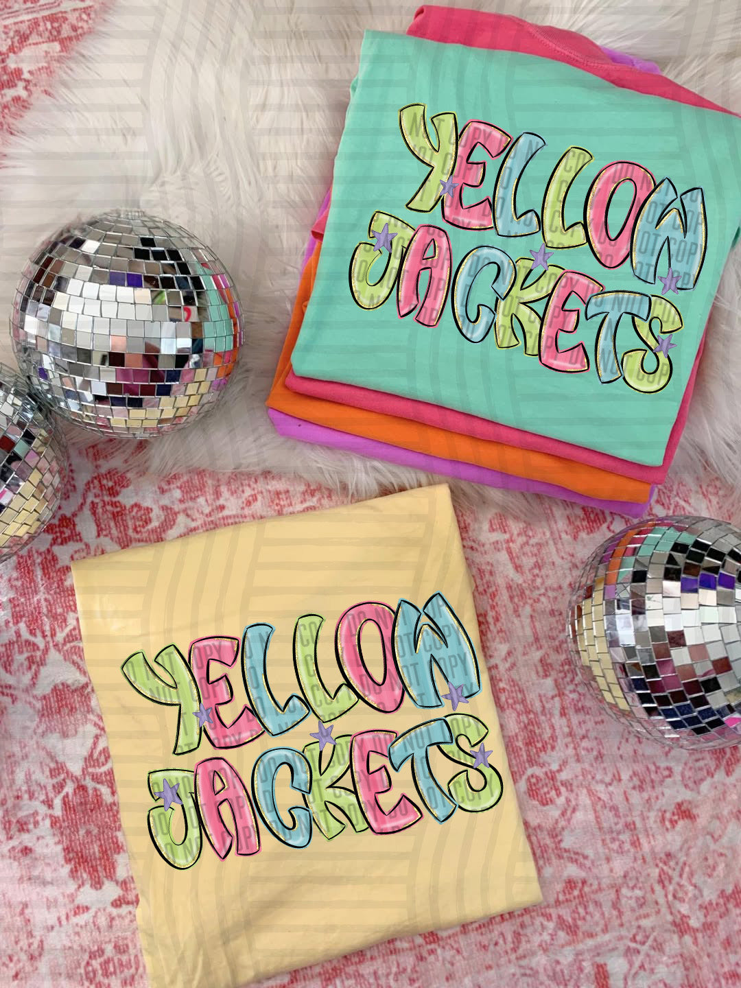 Glittery & Preppy Mascots DTF Print