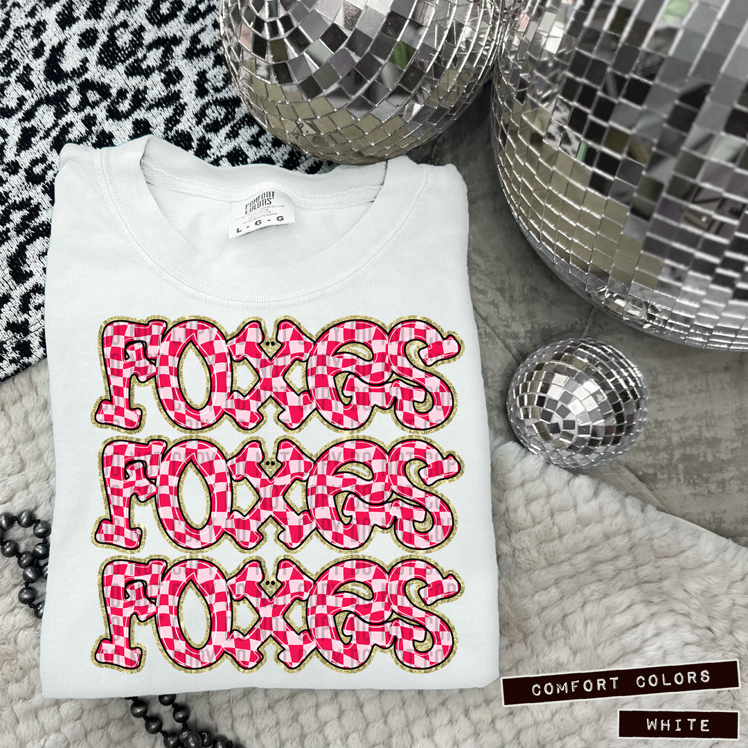 Pink Checks DTF Print