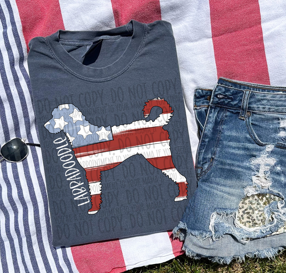 Patriotic Dog Designs White Text DTF Print