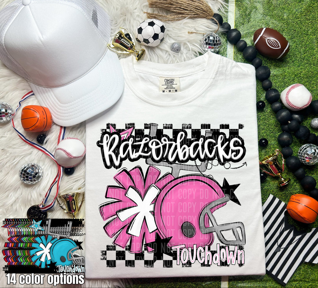 Helmet Pom Mascots Colors Lime DTF Print