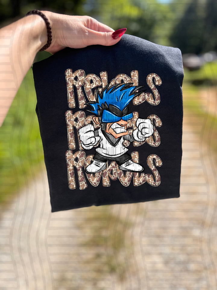 Camo Mascot Heads DTF Print