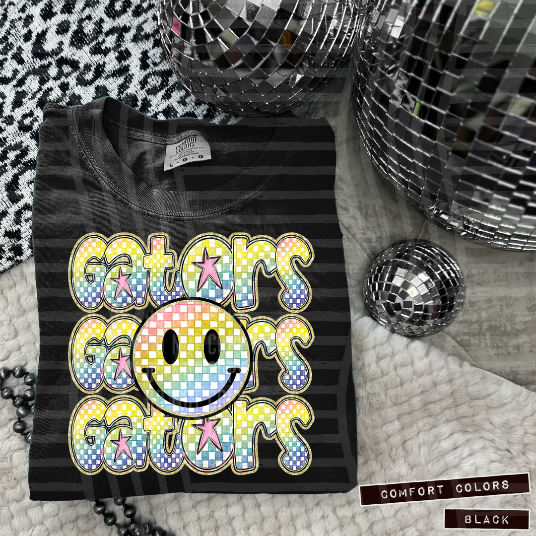 Rainbow Smiley Triple Stack DTF Print