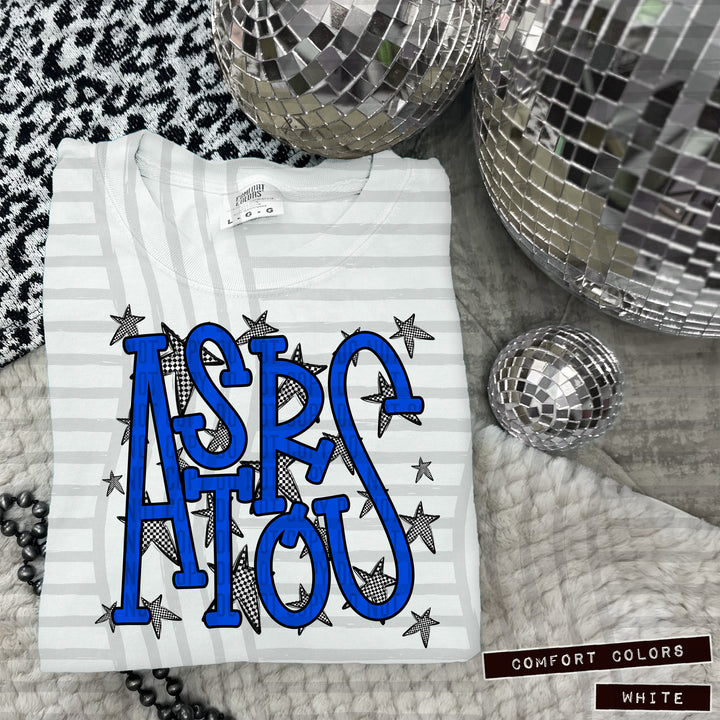 Blue Staggered DTF Print