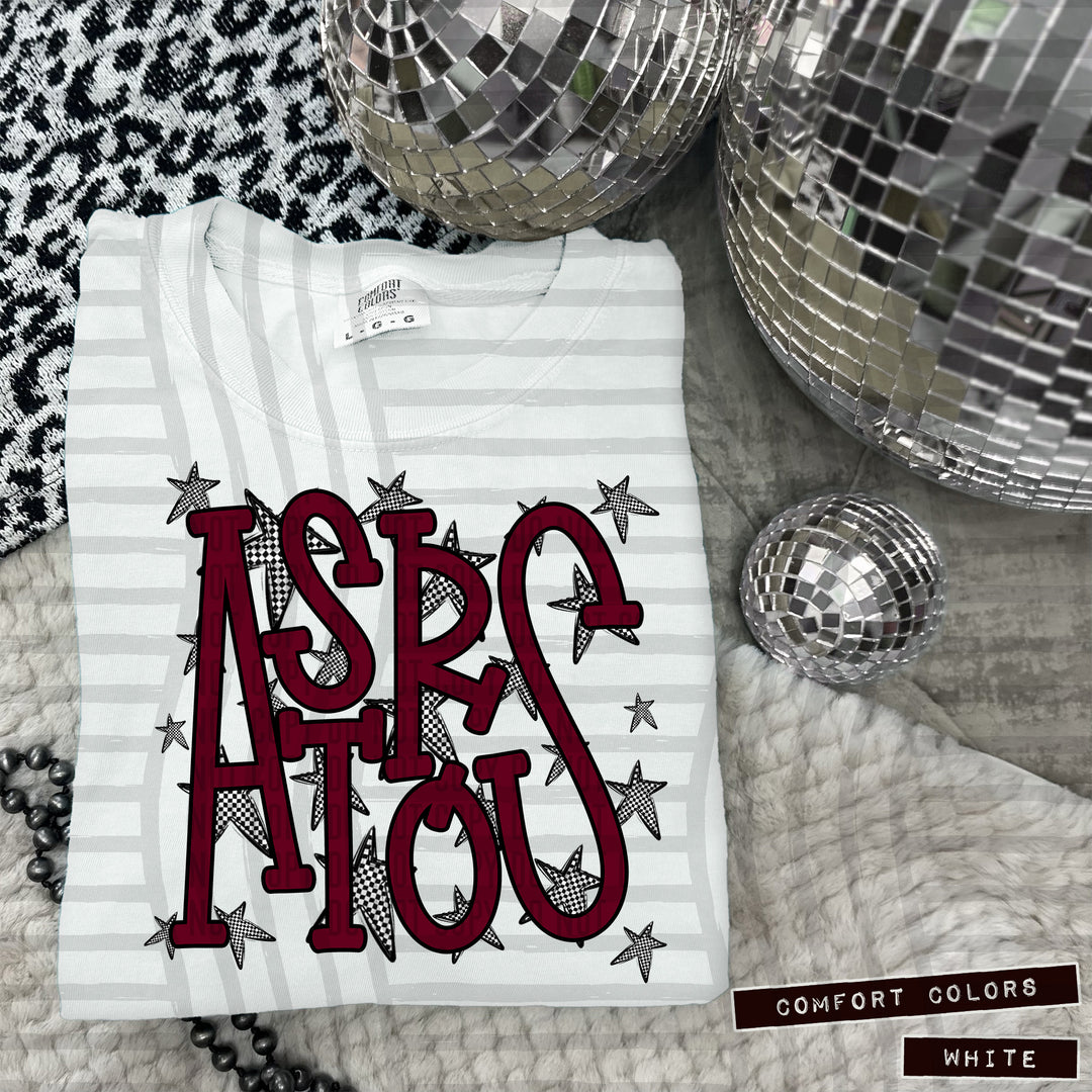 Maroon Staggered DTF Print