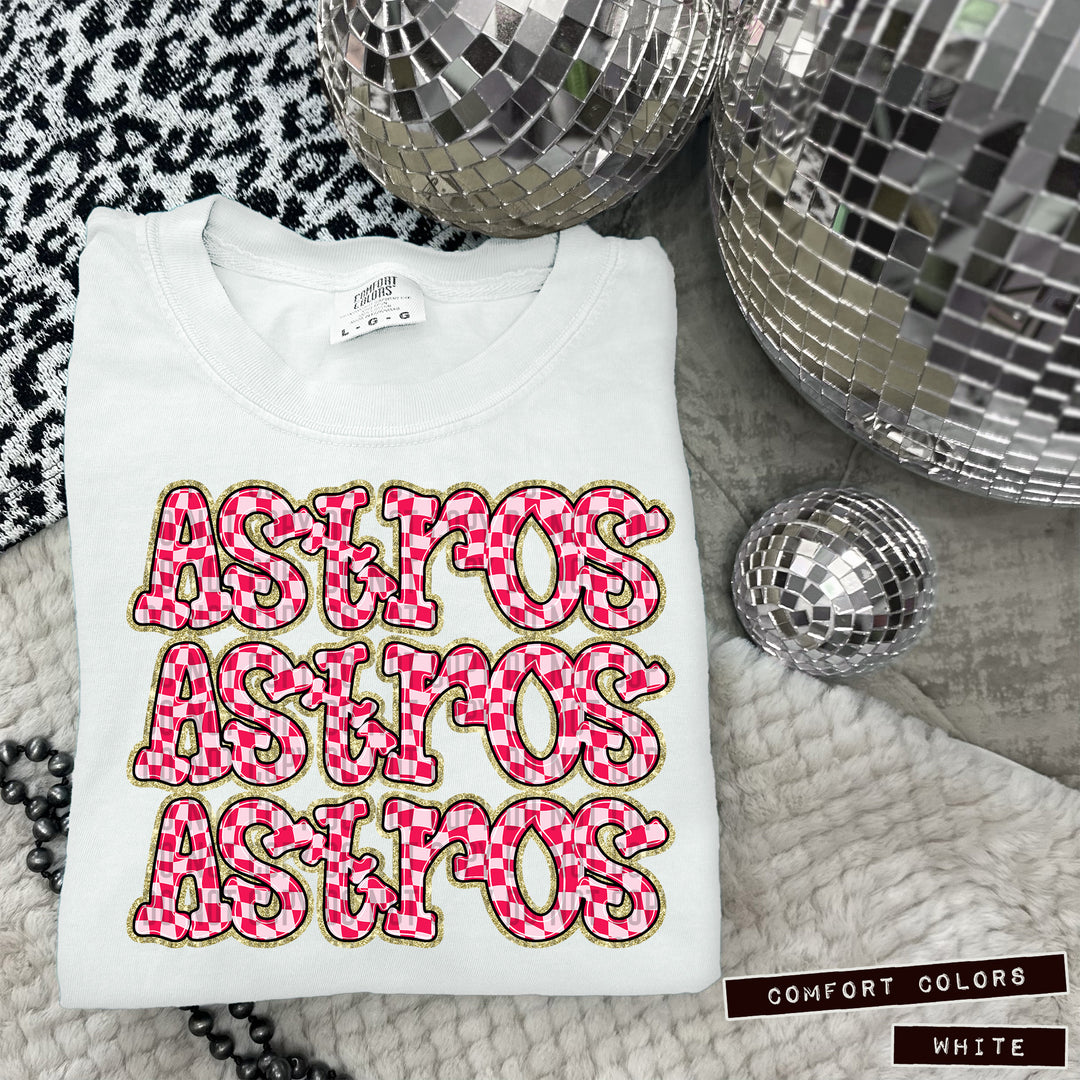 Pink Checks DTF Print