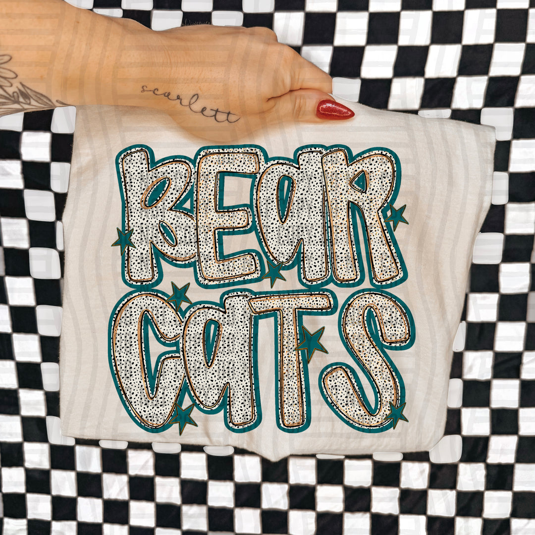 Teal Dotty DTF Print