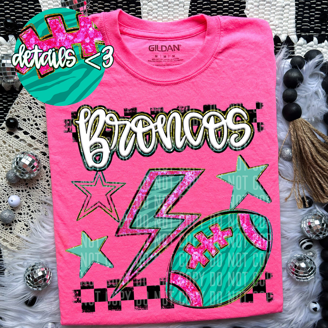 Rainbow Football Bolts DTF Print