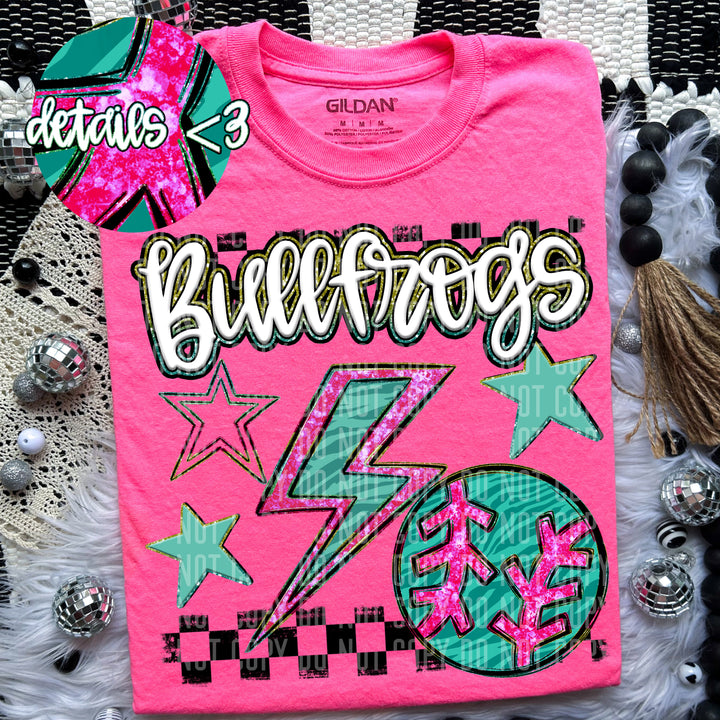 Rainbow Baseball/Softball Bolts DTF Print