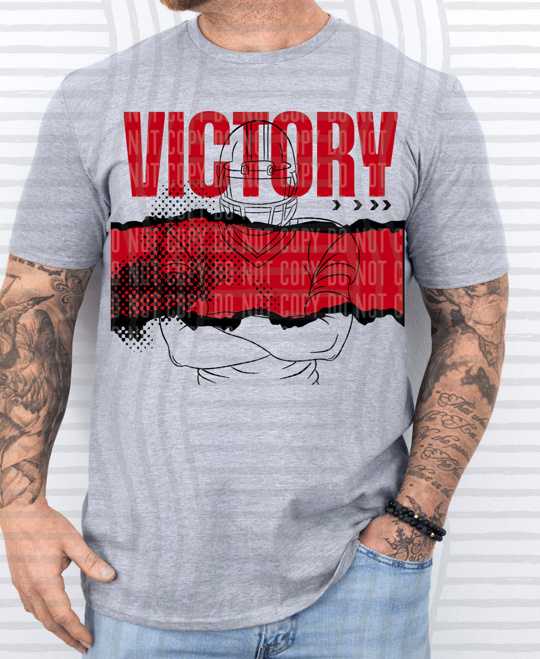 Victory Football Player DTF Print