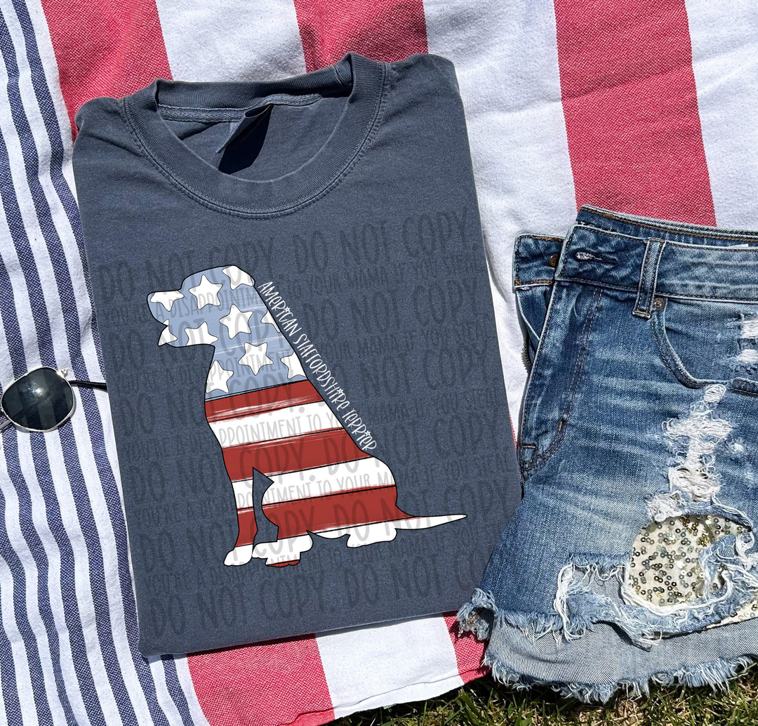 Patriotic Dog Designs White Text DTF Print