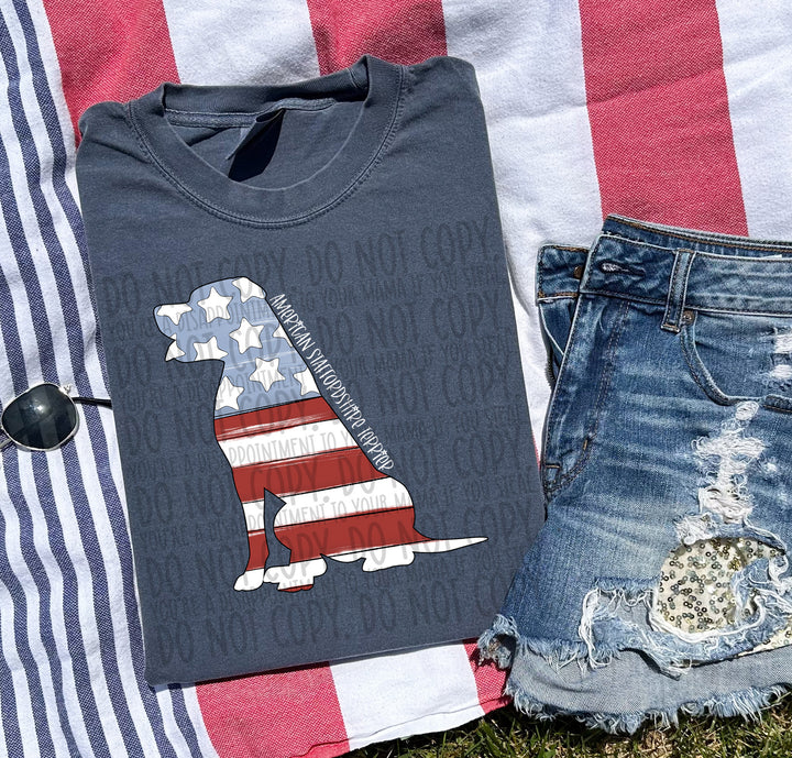 Patriotic Dog Designs White Text DTF Print