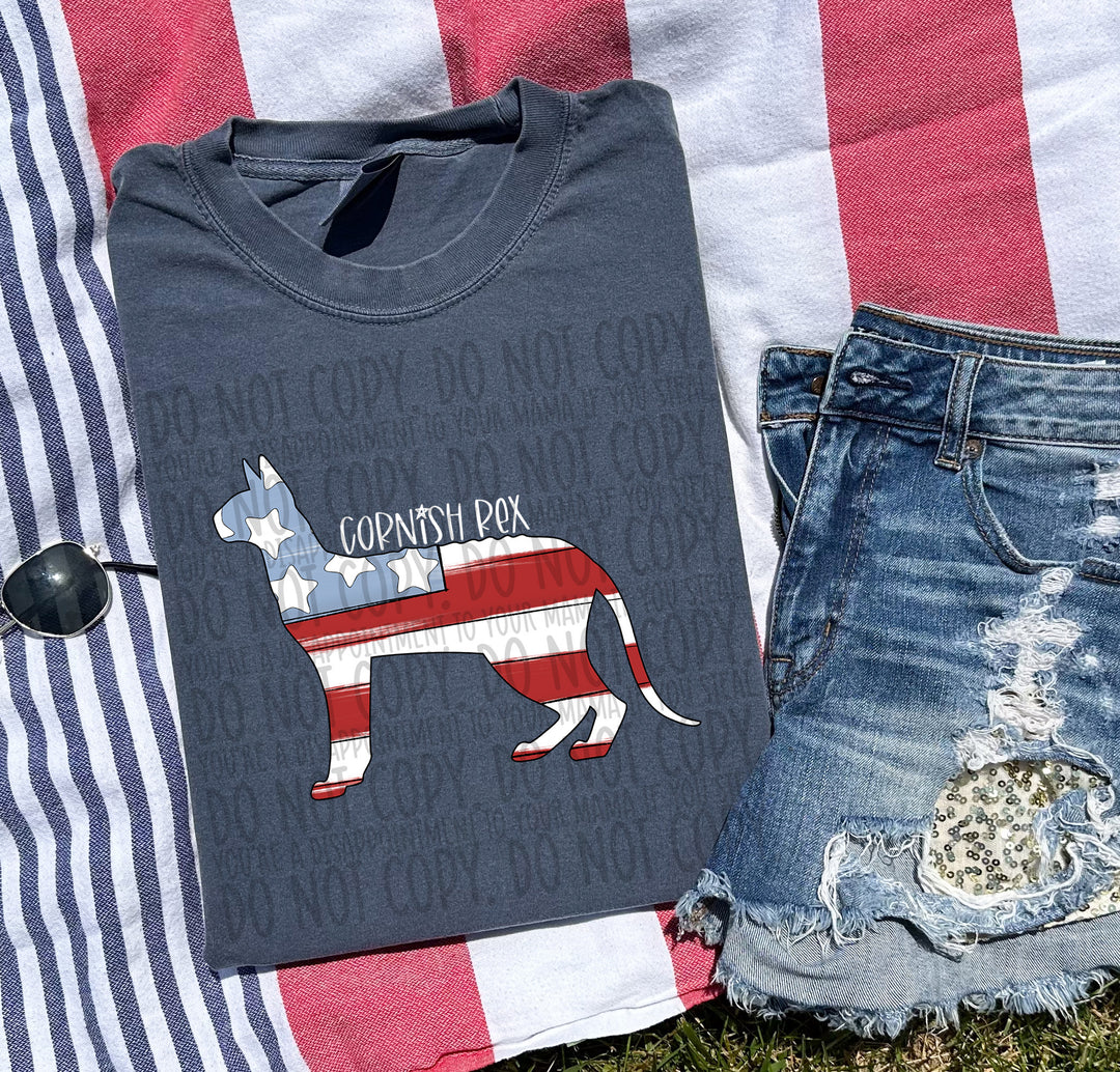 Patriotic Dog Designs White Text DTF Print