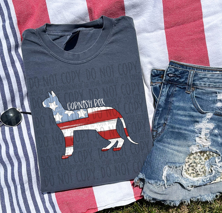 Patriotic Dog Designs White Text DTF Print