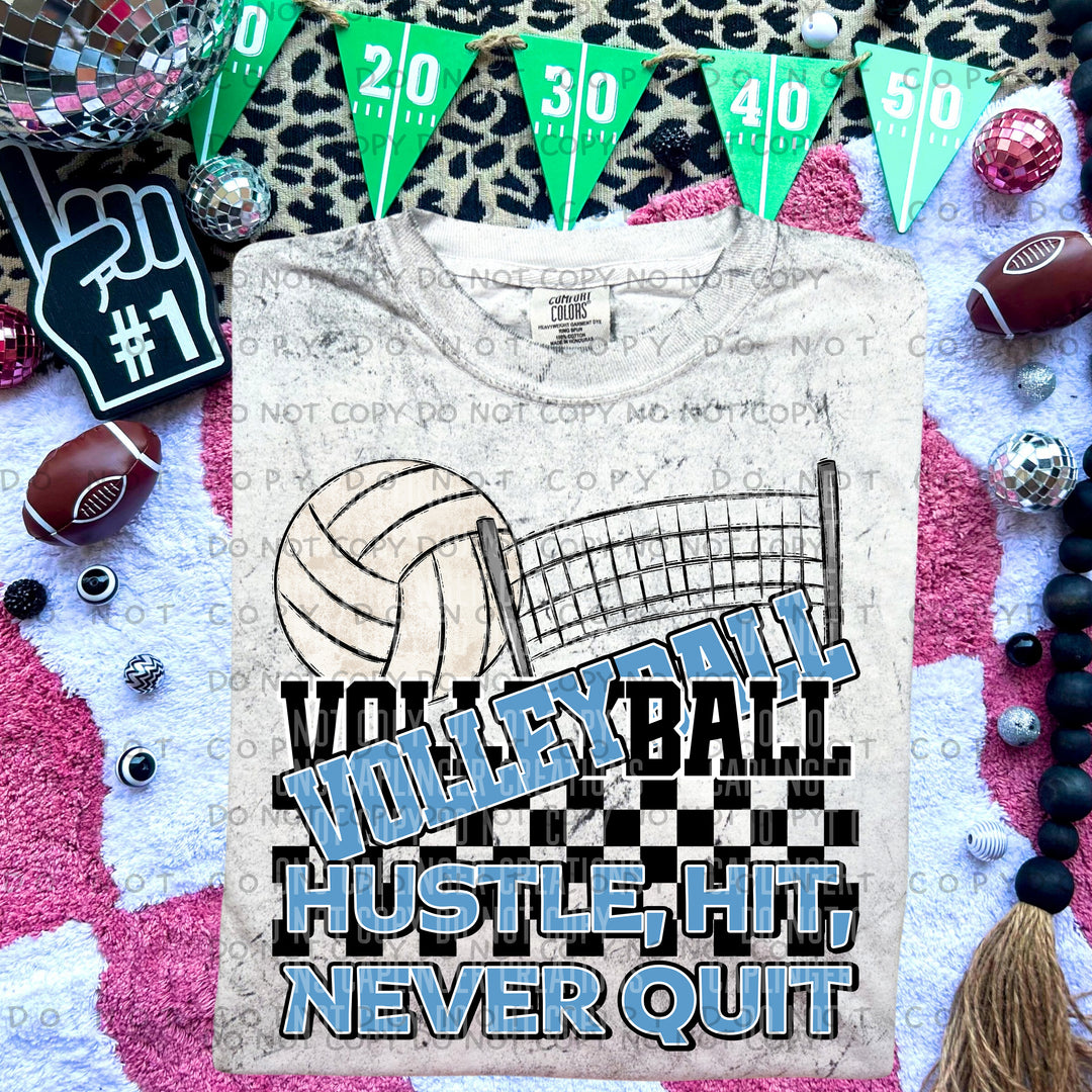 Hustle Hit Never Quit Volleyball DTF Print