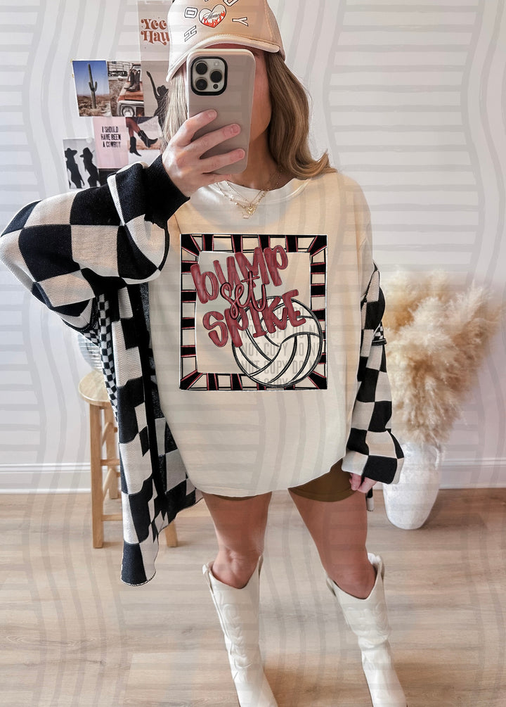 Bump Set Spike Volleyball DTF Print