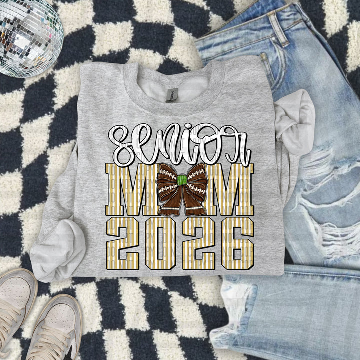 Senior Mom Football Seersucker DTF Print