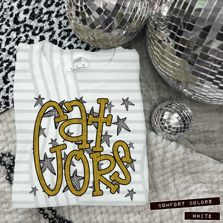 Gold Staggered DTF Print