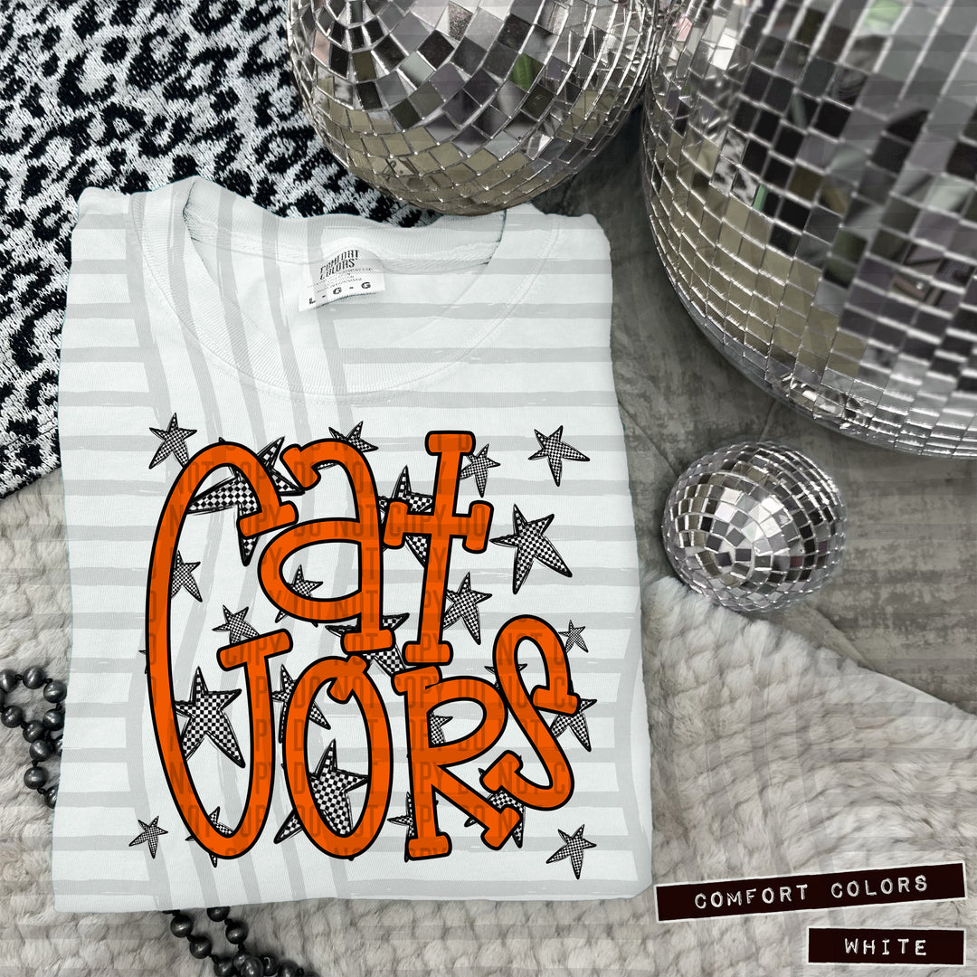 Orange Staggered DTF Print