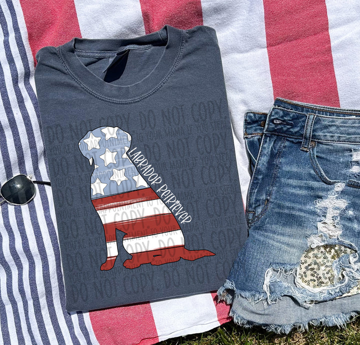 Patriotic Dog Designs White Text DTF Print