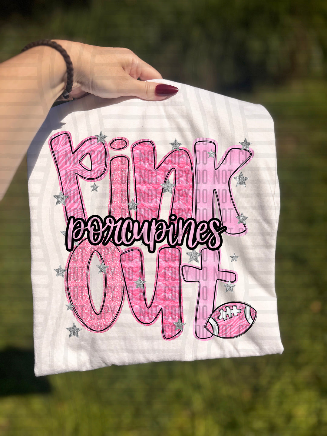 Pink Out Football DTF Print