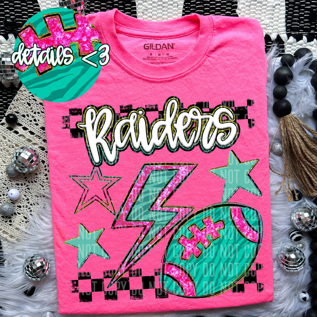 Rainbow Football Bolts DTF Print