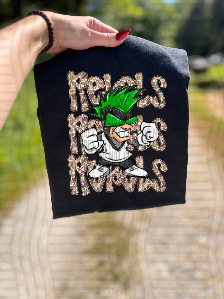 Camo Mascot Heads DTF Print