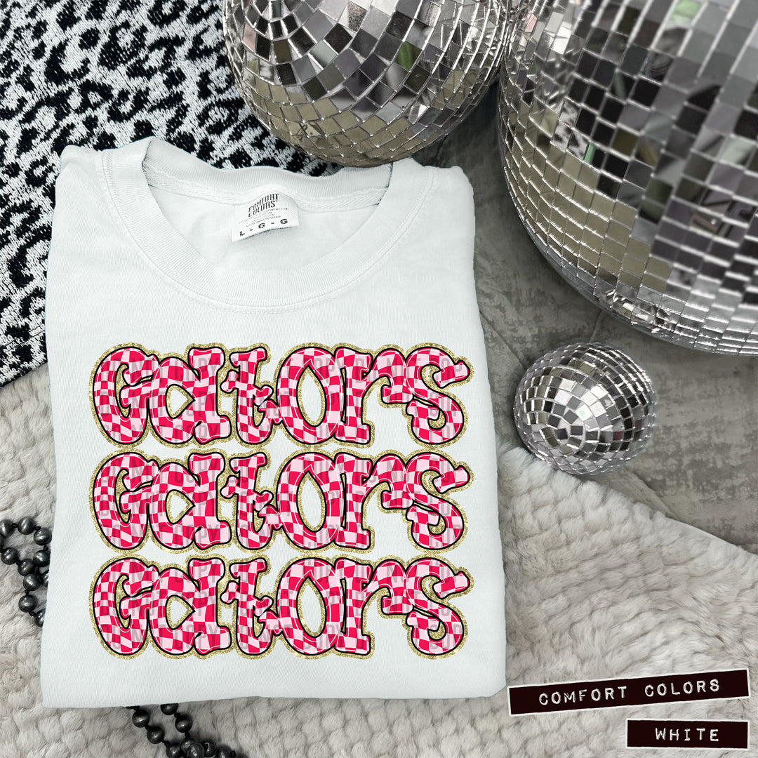Pink Checks DTF Print