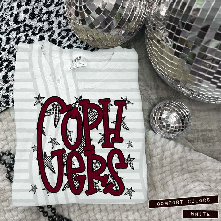 Maroon Staggered DTF Print
