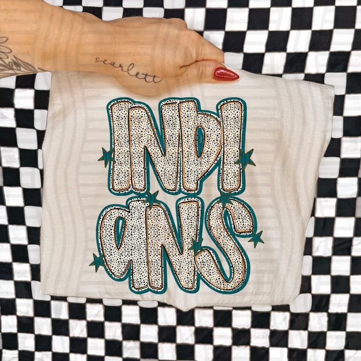 Teal Dotty DTF Print