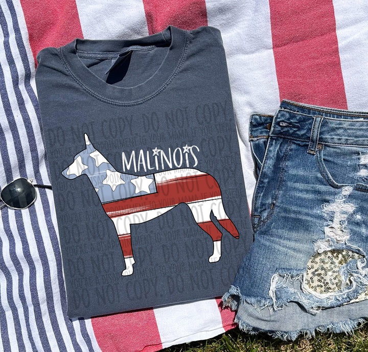 Patriotic Dog Designs White Text DTF Print