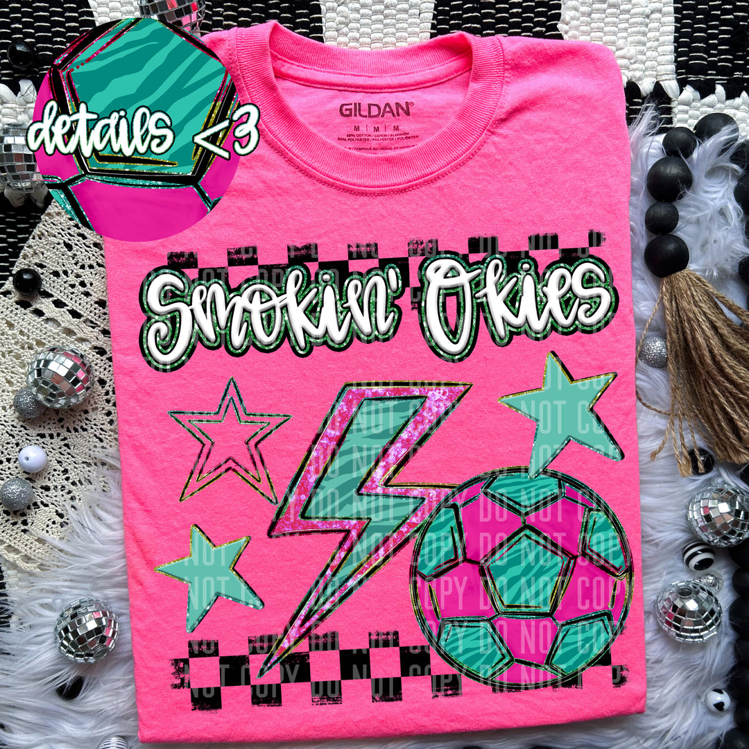 Rainbow Soccer Bolts DTF Print