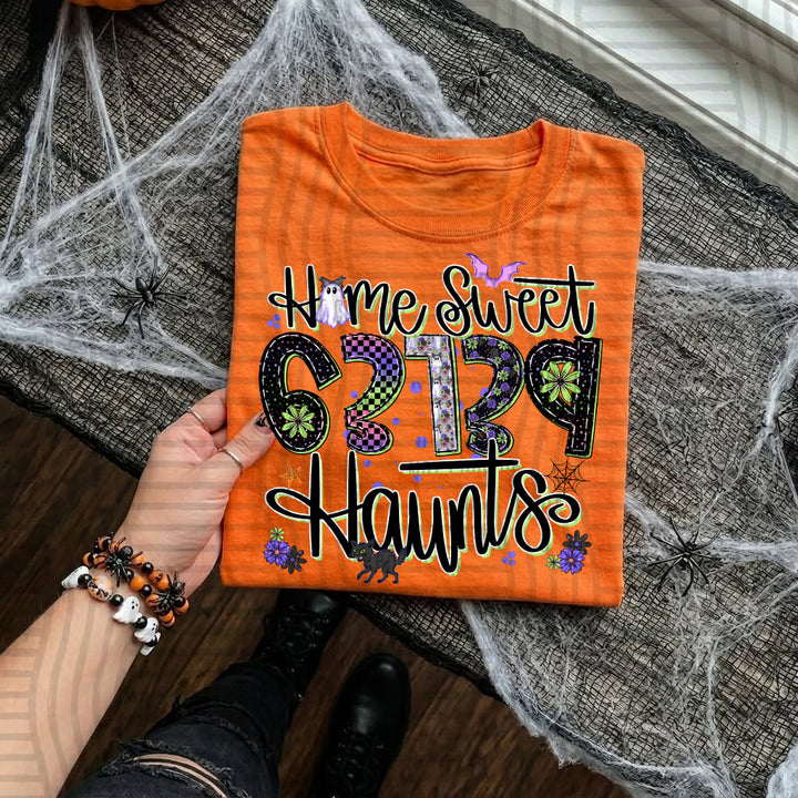 Home Sweet Haunts Zip Codes DTF Print