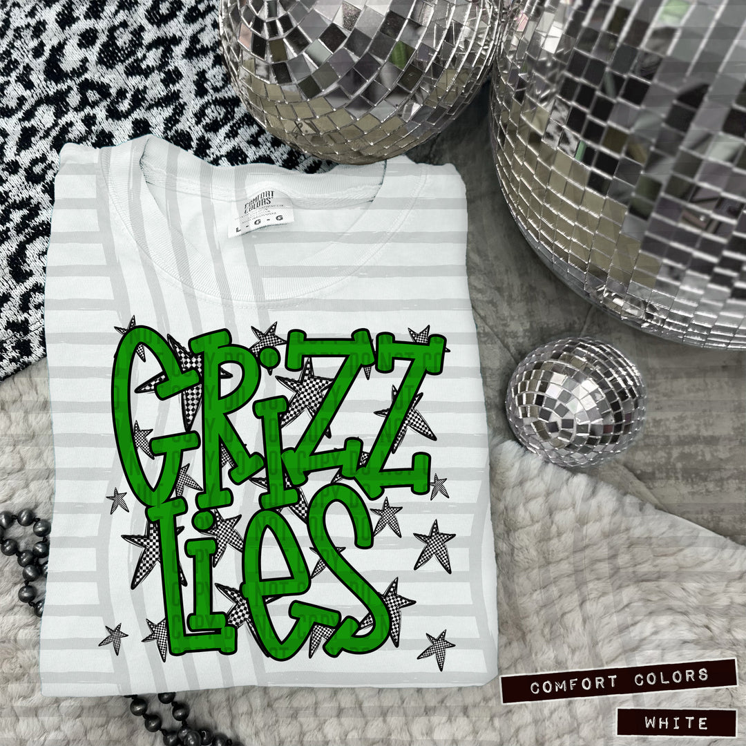 Green Staggered DTF Print