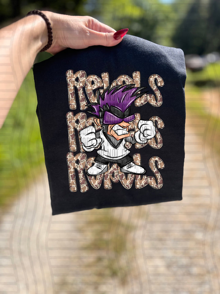 Camo Mascot Heads DTF Print