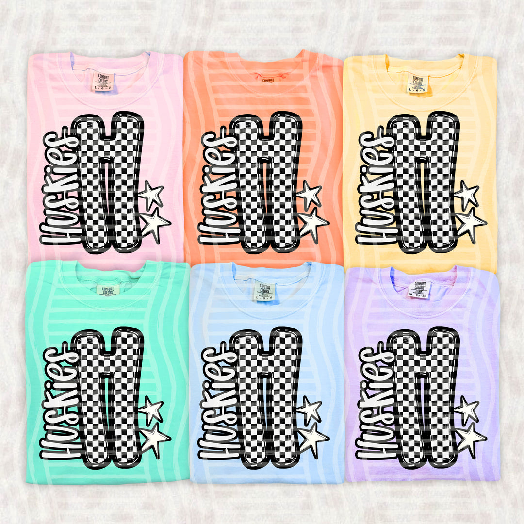 Checker Crush Black And White Mascots DTF Print