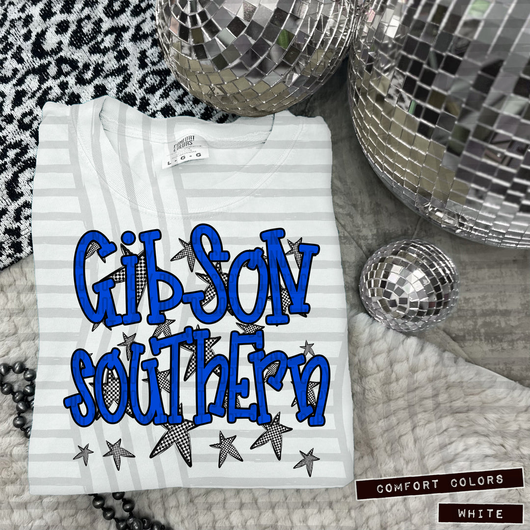 Blue Staggered DTF Print