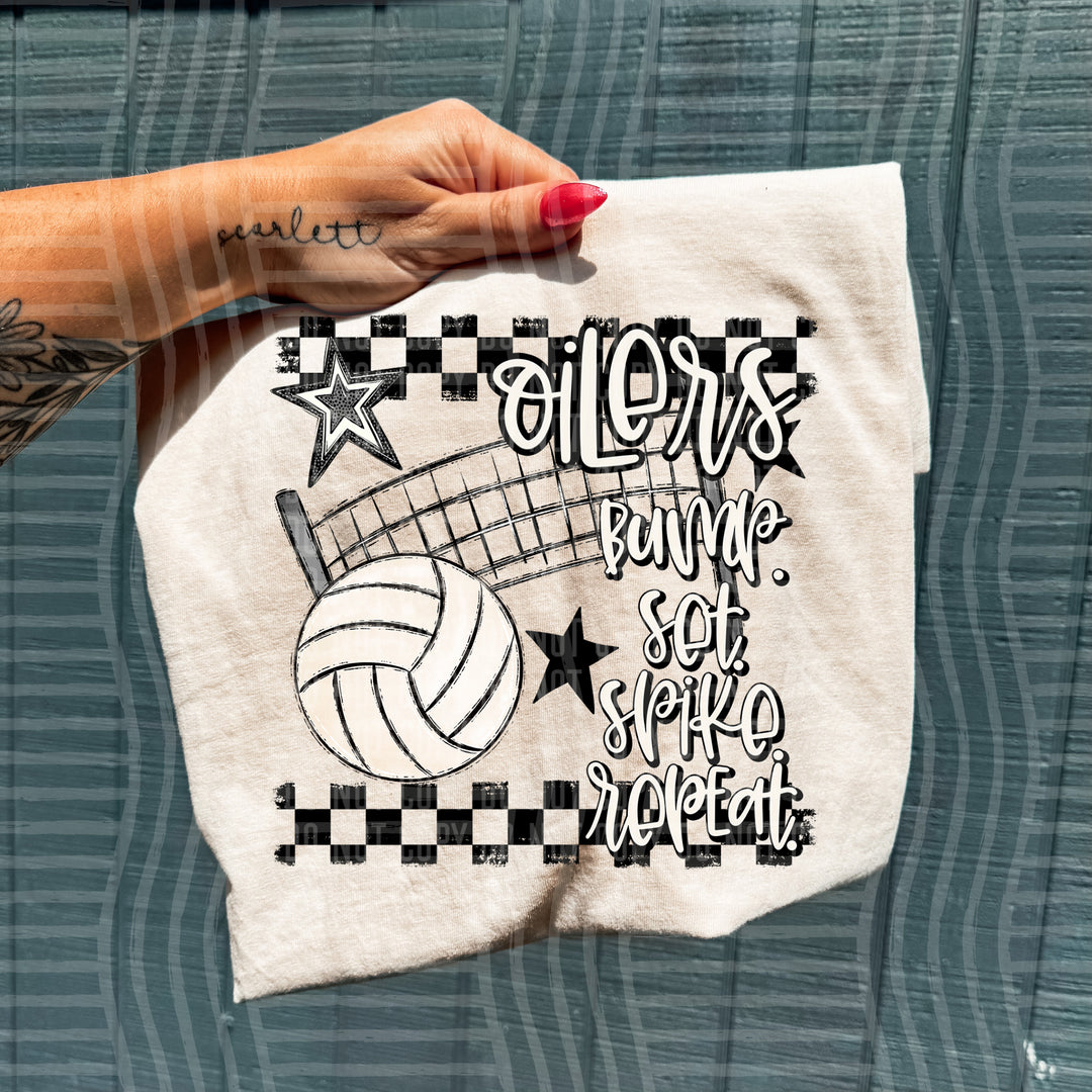 Volleyball Bump Set Spike Repeat DTF Print