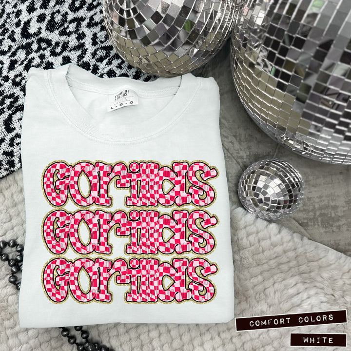 Pink Checks DTF Print