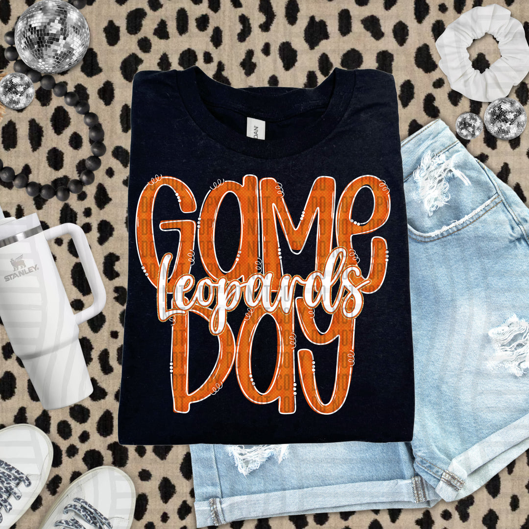 Doodle Gameday Burnt Orange DTF Print