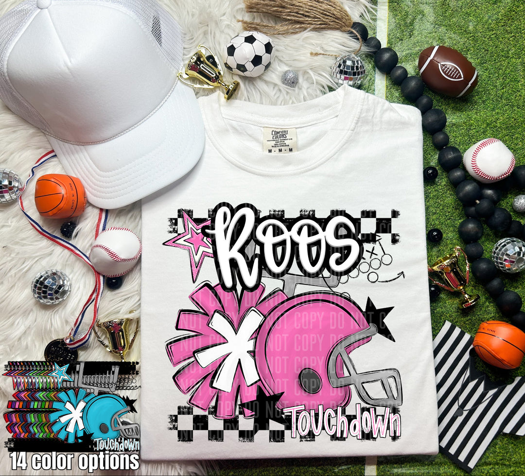 Helmet Pom Mascots Colors Lime DTF Print