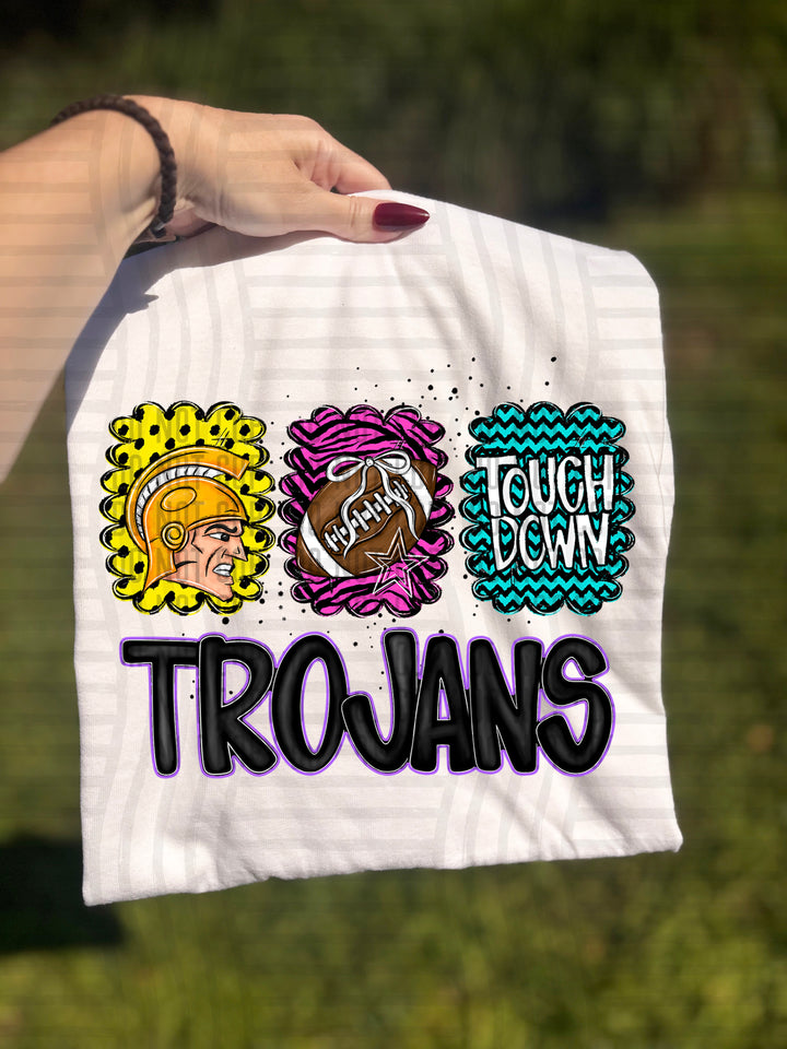 Preppy Bright Trio Mascot Heads DTF Print