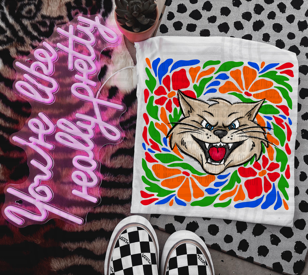 Retro Floral Mascot Heads DTF Print