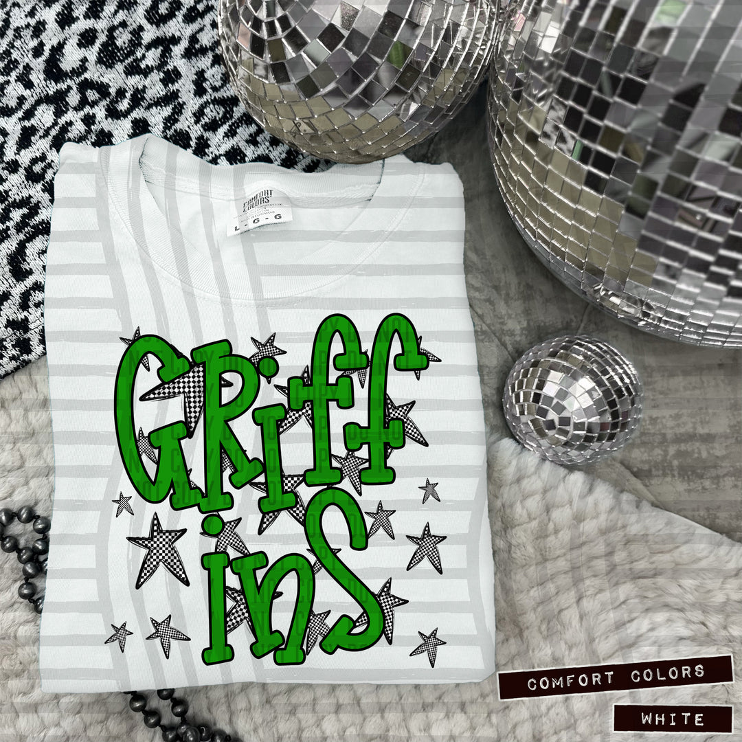 Green Staggered DTF Print
