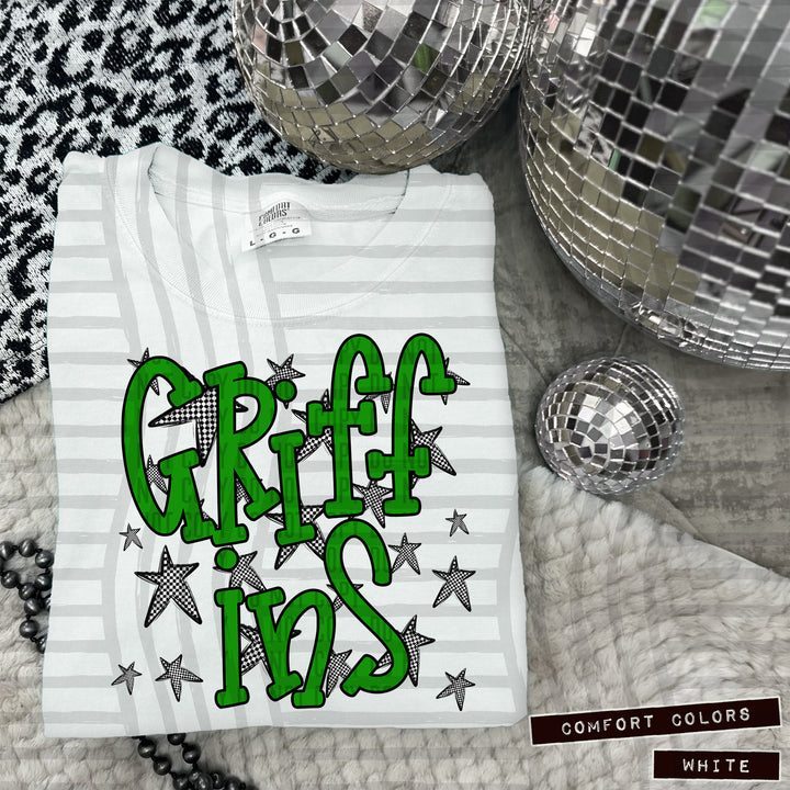 Green Staggered DTF Print