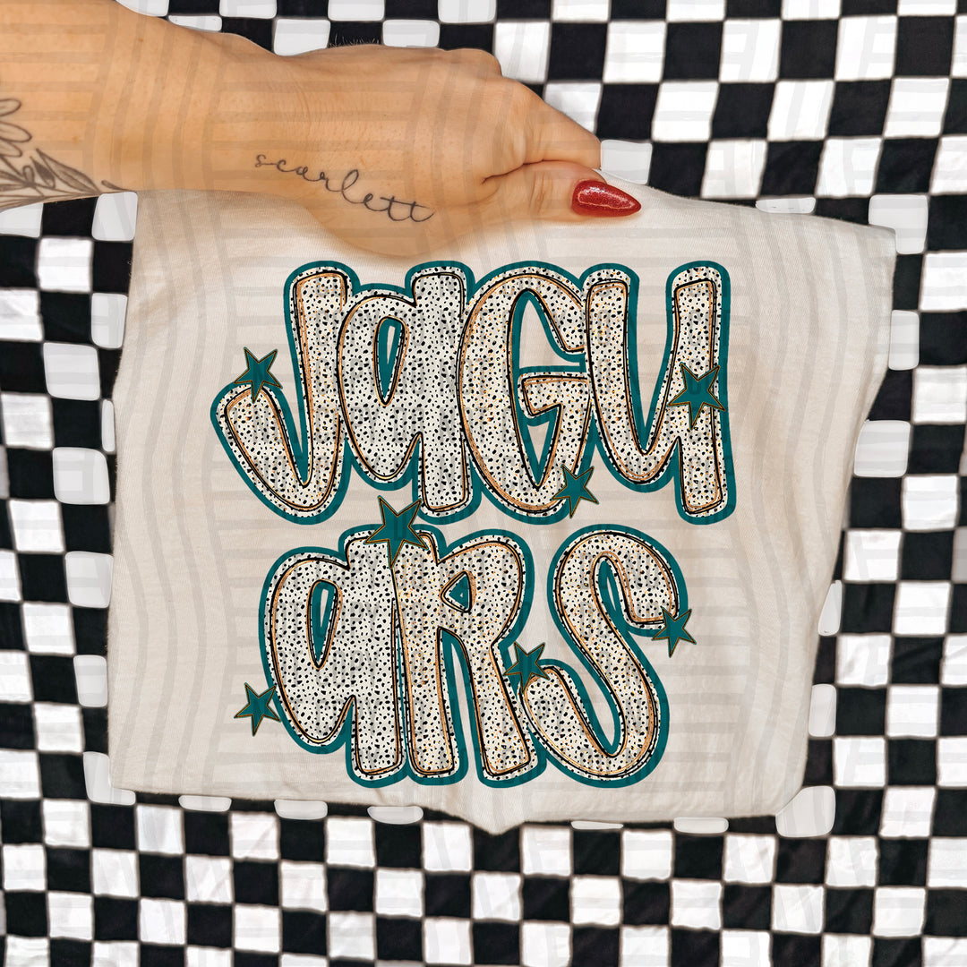 Teal Dotty DTF Print